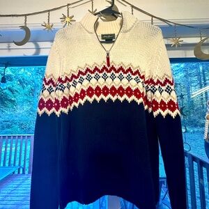 Knit quarter zip sweater